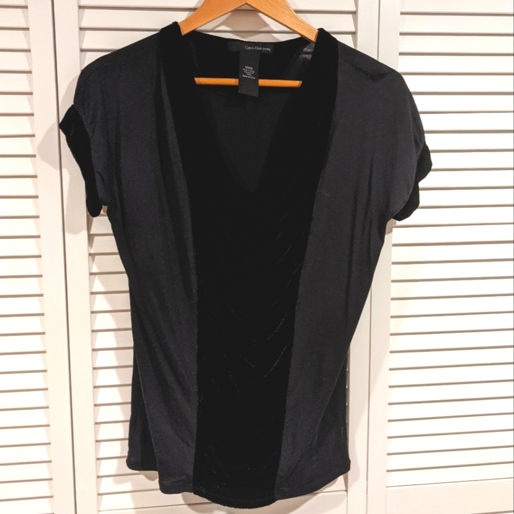 Calvin Klein Jeans Velvet/Jersey Blouse